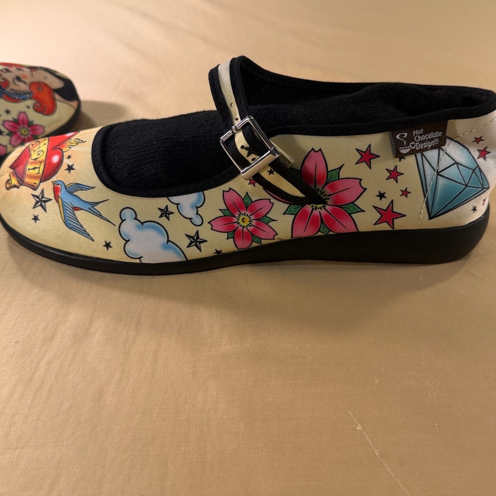 Hot chocolate design chocolaticas Mary Jane’s tattoo print US size 10 EU size 40 - Picture 7 of 11